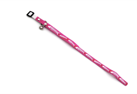 Pisici - Zgarda pentru pisici din cauciuc Record - Roz 1cm x 30 cm