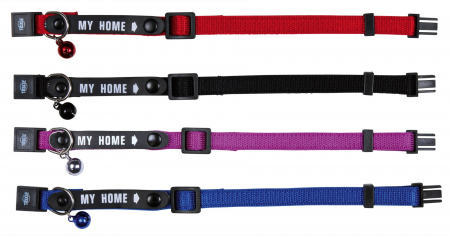 Pisici - Zgarda Nylon clopotel cu Adresier