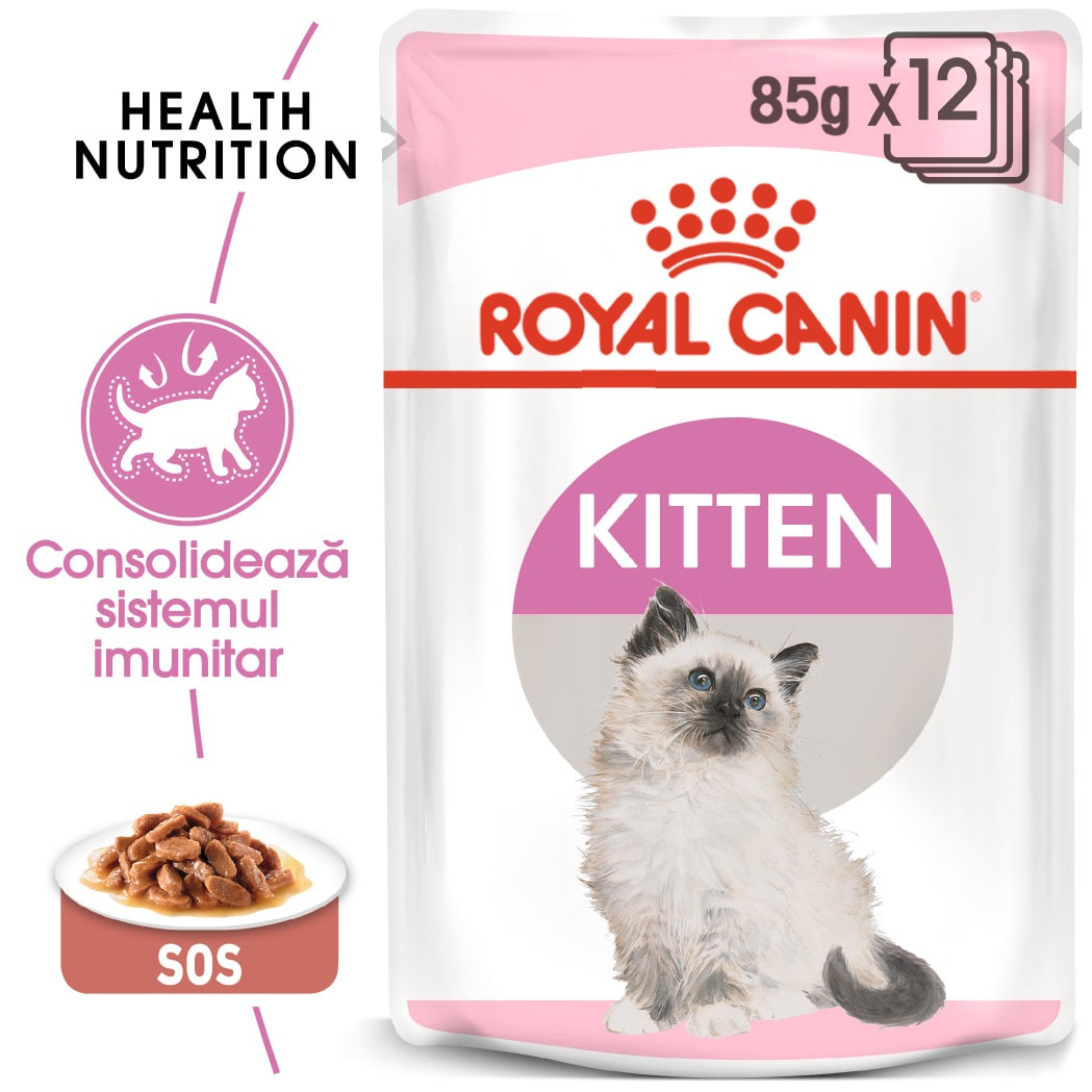 ROYAL CANIN Kitten Instinctive in Gravy Pouch, 12 plicuri x 85 g 12X85 g