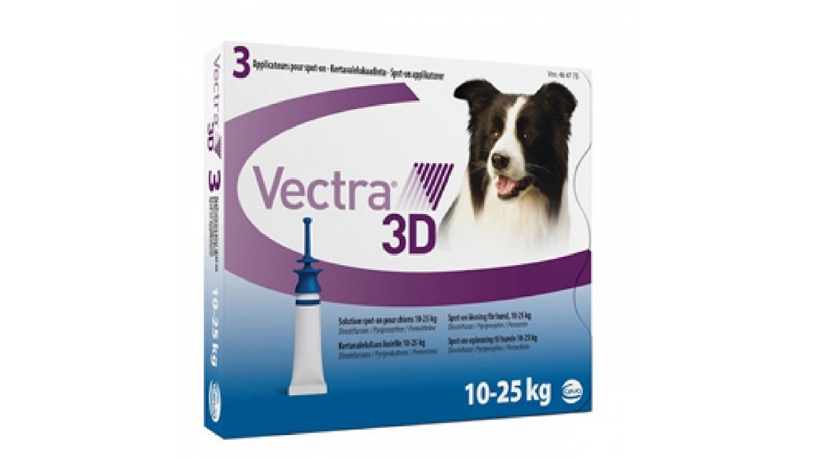 Vectra 3D soluţie spot-on pentru câini 10-25kg, 3 pipete 3 Pipete