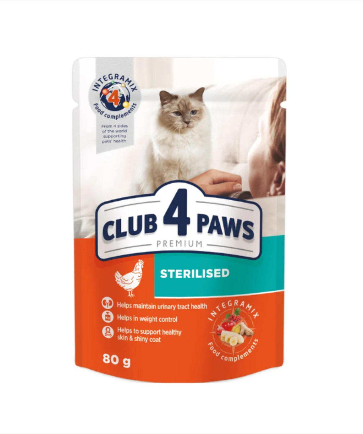 Hrana umeda pisici, CLUB 4 PAWS Premium Sterilised , for adult sterilised cats, 80 g 80 g