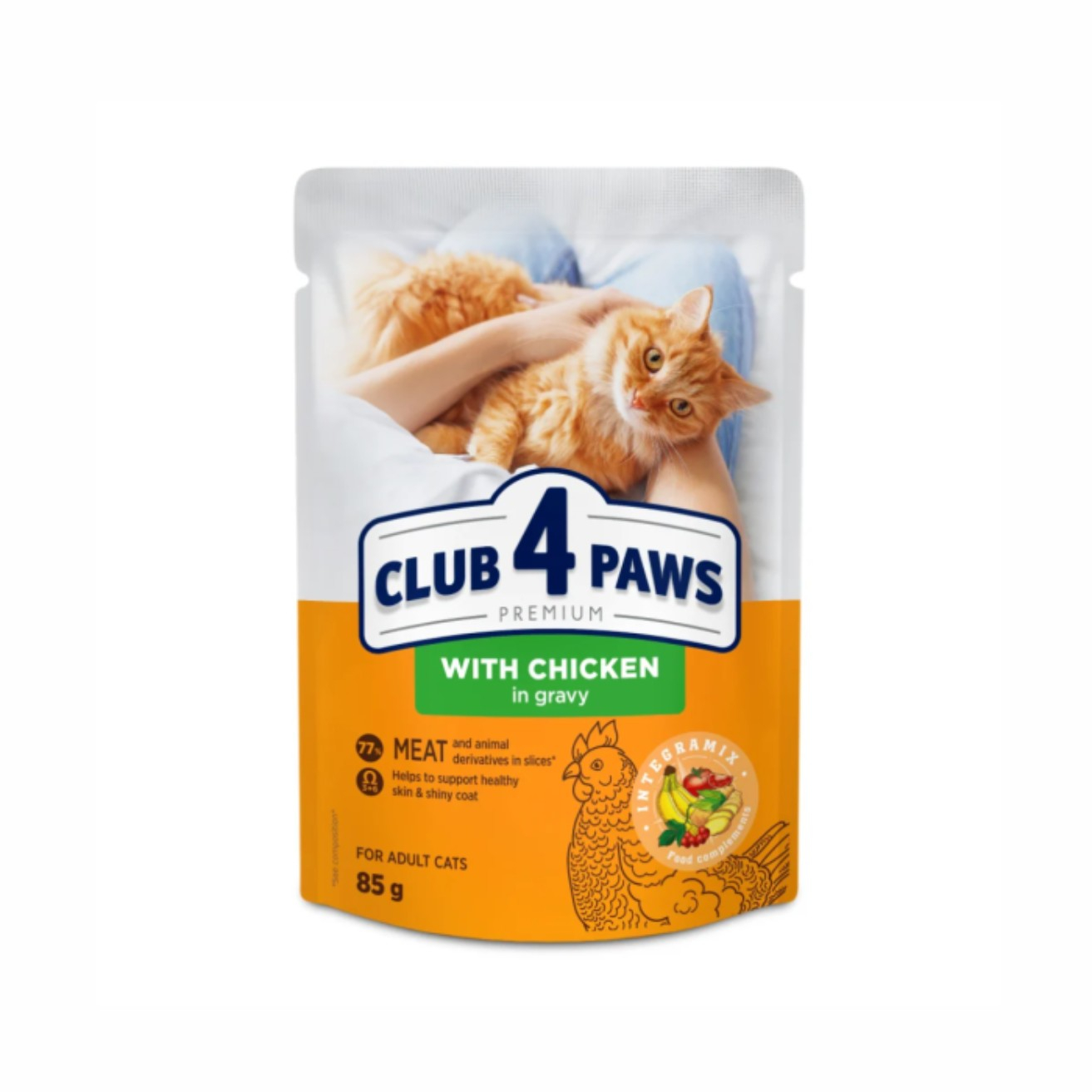 Hrana umeda pisici, CLUB 4 PAWS Premium With chicken in gravy for adult cats, 85 g 85 g