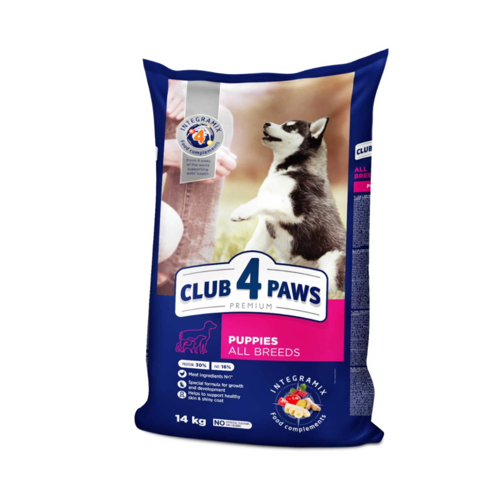 Hrana uscata caini junior, CLUB 4 PAWS Premium for puppies of all breeds Rich in chicken , 14 kg 14