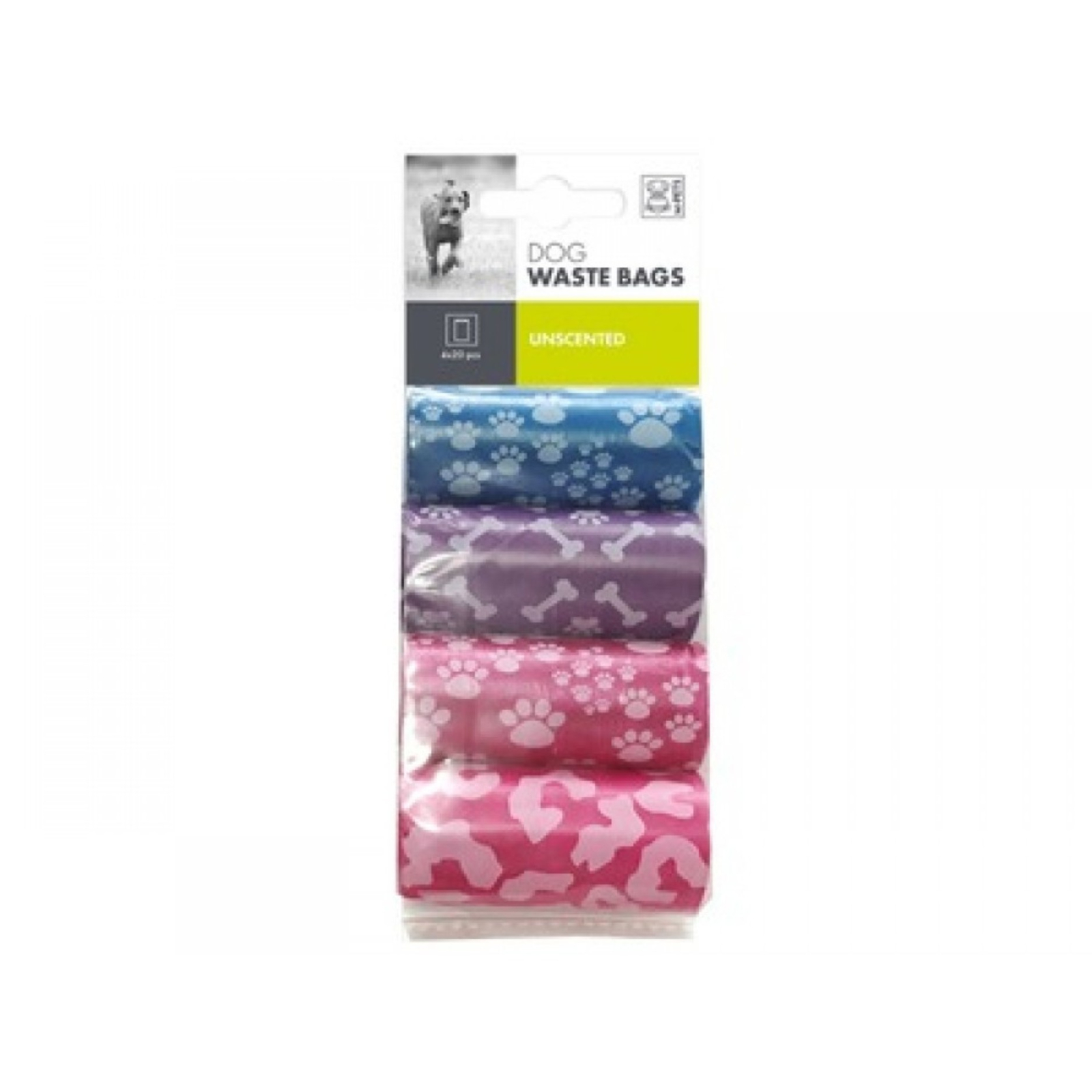 Pungi igienice pentru caini M-PETS,HDPE, 4 x 20 buc 4 x 20 buc
