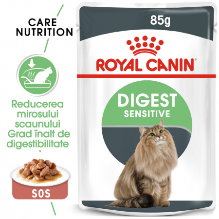 Royal Canin Digest Sensitive Care Adult hrana umeda pisica, confort digestiv (in sos), 12 x 85 g [0]