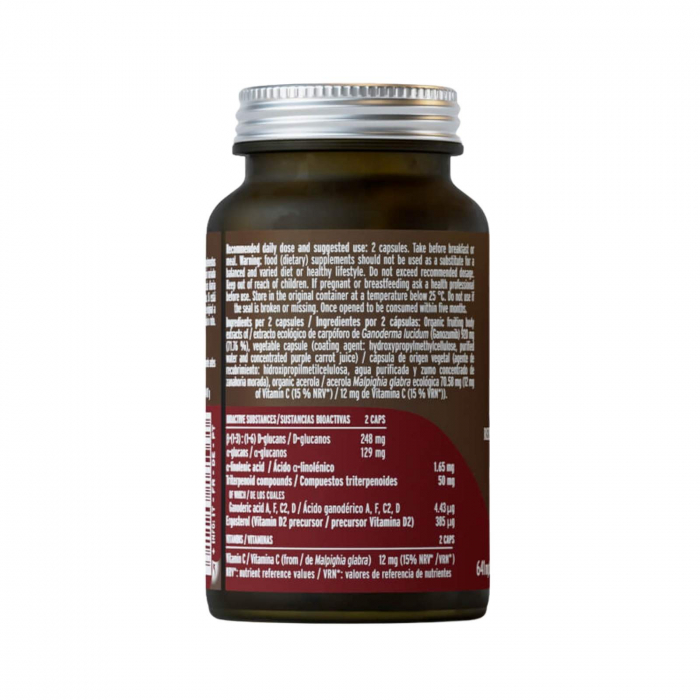 Mico-Rei 70 capsule, Hifas da Terra, extract 15:1 Ganoderma lucidum ECO, benefic pentru somn şi echilibru emoțional, antiinflamator natural [7]