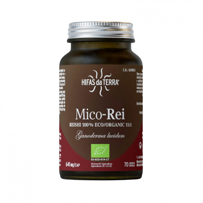 Mico-Rei 70 capsule, Hifas da Terra, extract 15:1 Ganoderma lucidum ECO, benefic pentru somn şi echilibru emoțional, antiinflamator natural [1]