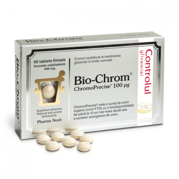 Bio-Chrom® 60 tablete, Pharma Nord, 100 μg drojdie cu crom organic [1]
