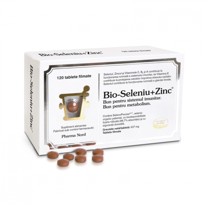 Bio-Seleniu+Zinc® 120 tablete, Pharma Nord, antioxidant complex cu 100 μg seleniu organic [1]