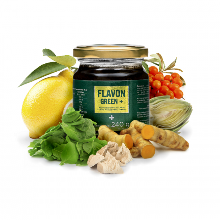 Flavon Green+ 240 g, supliment alimentar antioxidant cu consistenţă de gel, formulă concentrată cu polifenoli, vitamina C şi beta-glucani [1]