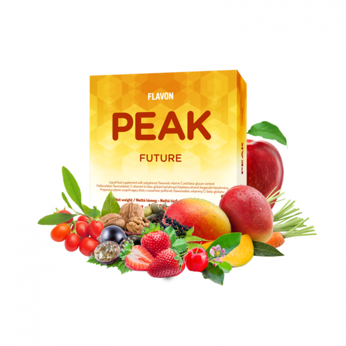 Flavon Peak Future 30 plicuri x 10 g, supliment alimentar antioxidant cu consistenţă de gel, formulă concentrată cu polifenoli, vitamina C, beta-glucani şi uleiuri omega [1]