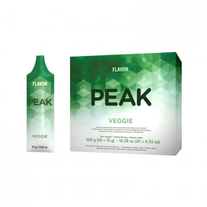 Flavon Peak Veggie 30 plicuri x 10 g, supliment alimentar antioxidant cu consistenţă de gel, formulă concentrată cu polifenoli, vitamina C, uleiuri omega şi ciuperca Shiitake [2]