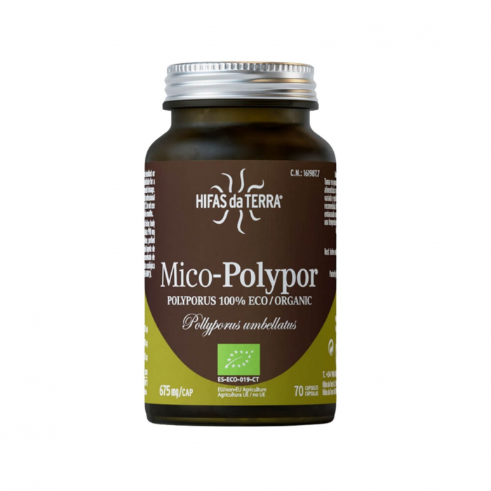 Mico-Polypor 70 capsule, Hifas da Terra, extract de Polyporus umbellatus, susține echilibrul hidric al organismului, benefic în drenajul limfatic [1]