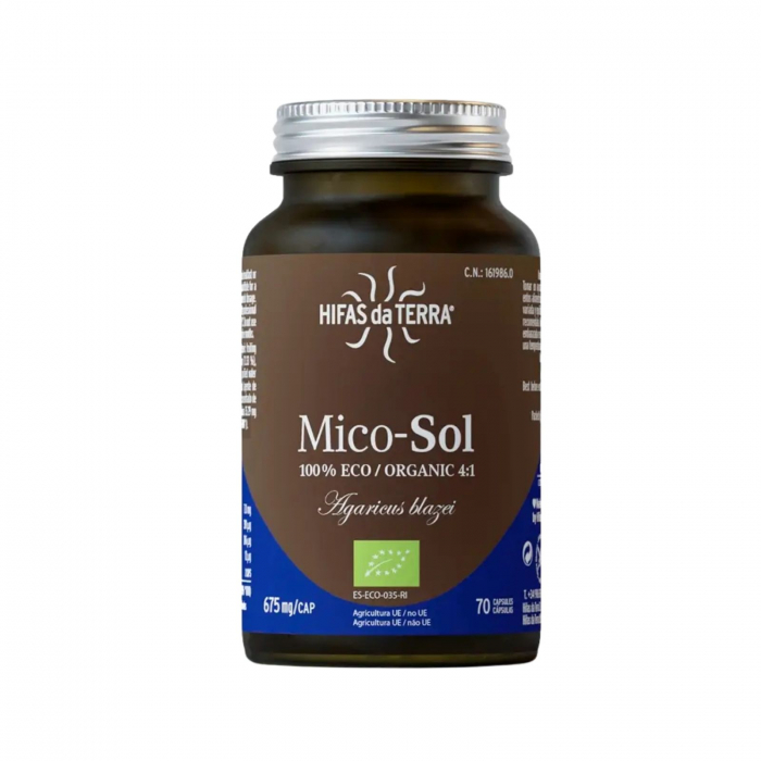 Mico-Sol 70 capsule, Hifas da Terra, extract 4:1 Agaricus Blazei Murrill ECO, stimulează sistemul imunitar, o soluție naturală împotriva alergiilor [1]