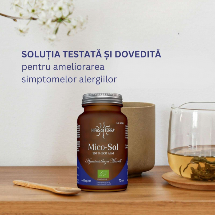 Mico-Sol 70 capsule, Hifas da Terra, extract 4:1 Agaricus Blazei Murrill ECO, stimulează sistemul imunitar, o soluție naturală împotriva alergiilor [2]