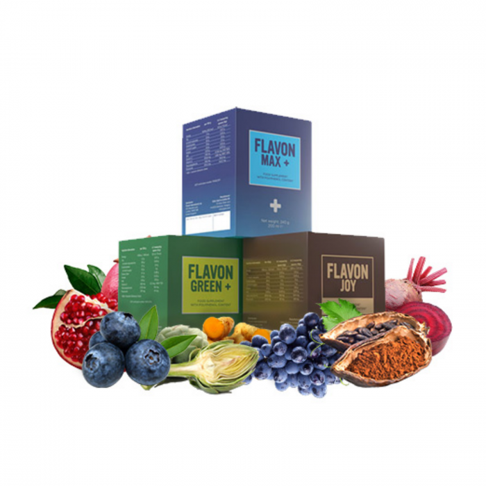Pachet Flavon Premium (1 borcan Flavon Max+, 1 borcan Flavon Green+, 1 borcan Flavon Joy) [1]