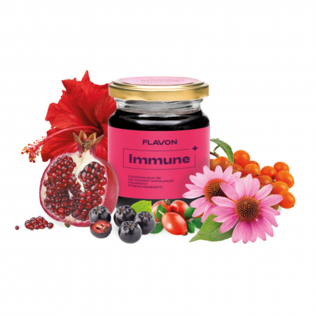 Premium - Flavon Immune 240 g, supliment alimentar antioxidant cu consistenţă de gel, formulă concentrată cu polifenoli, seleniu, zinc, vitamina C, D3