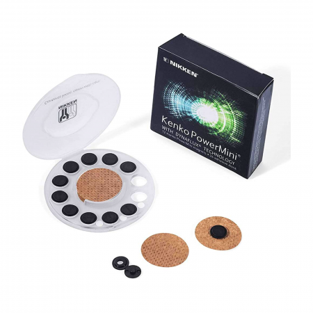 Plasturi magnetici Kenko PowerMini® 750 Gauss, Nikken, 12 bucăţi (diametru 1 cm), încorporează tehnologia magnetică patentată DYNAFLUX® [2]