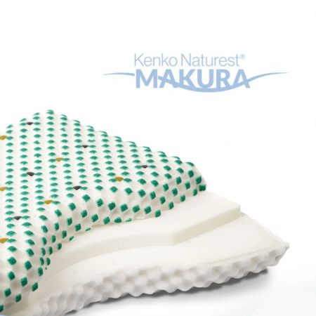 Pernă ortopedică Kenko Naturest® Makura, Nikken, cu noduli Rubberthane, magneţi, turmalină şi pulbere Shirasu [3]