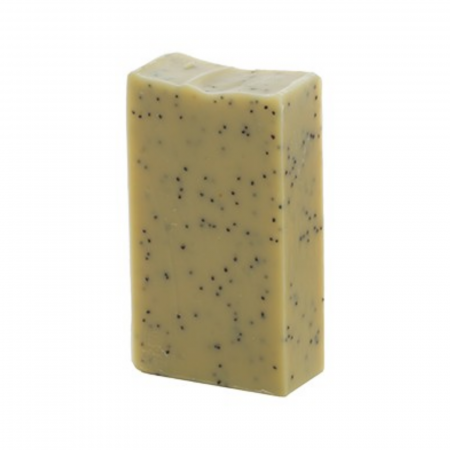 Îngrijire personală - Săpun solid exfoliant prelucrat la rece 100 g, cu 30% lapte de măgăriţă organic, ulei de cânepă, lavandă, patchouli, seminţe de mac, pentru piele normală şi uscată - fabricat în Franţa
