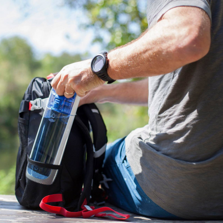 Sticlă apă reutilizabilă din Tritan™ Eastman, fără BPA şi fără bisfenol S, capacitate 750 ml + pliculeţ cu bioceramice Hydrogen T’bag™ Biocera [1]