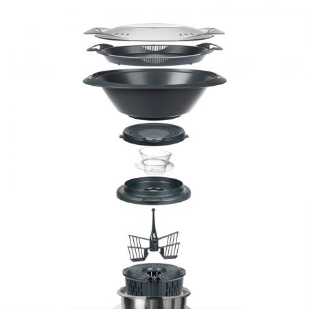 Aparat de gătit Thermomix TM6®, reunește peste 20 de aparate de bucătărie într-unul, cu conectare wirelless la Cookidoo®, Vorwerk, o platformă cu peste 94.000 de reţete testate, în 21 de limbi [5]