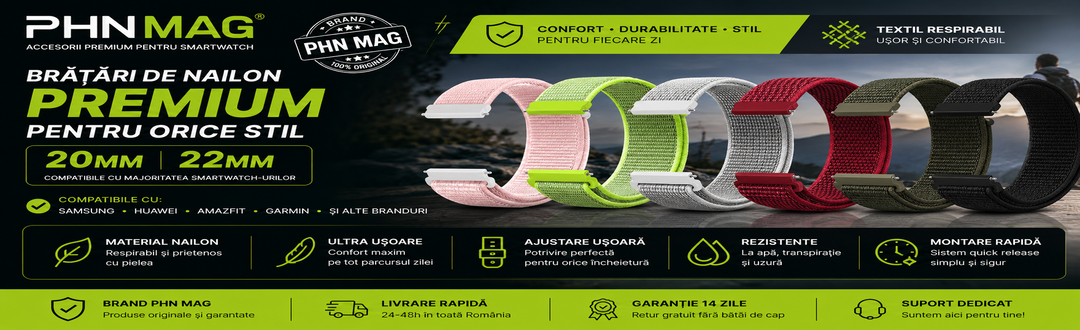 Brățări de Nailon Premium - 20mm & 22mm