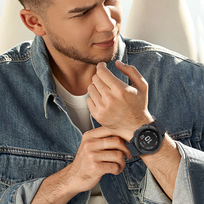 Bratara Quick Release 22mm din material textil cu arici pentru smartwatch Garmin Fenix 5, Fenix 6, Fenix 7, Fenix 6 Pro, Fenix 6 Pro Sapphire Edition, Forerunner 935, Forerunner 945, Verde armata [5]