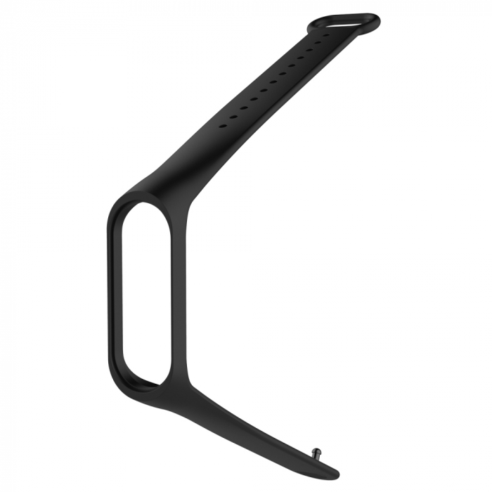 Bratara de schimb din silicon, pentru Xiaomi Mi Band 3 / Mi Band 4,Negru [2]