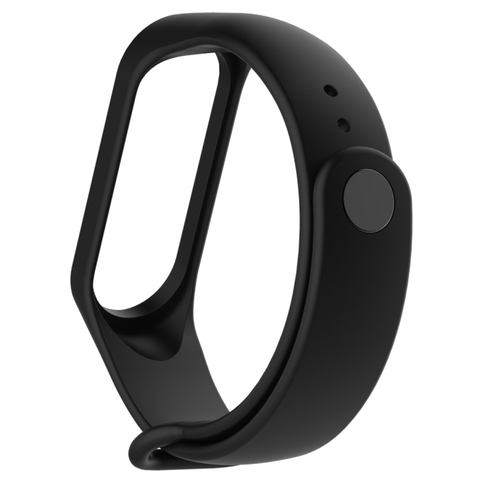 Bratara de schimb din silicon, pentru Xiaomi Mi Band 3 / Mi Band 4,Negru [3]