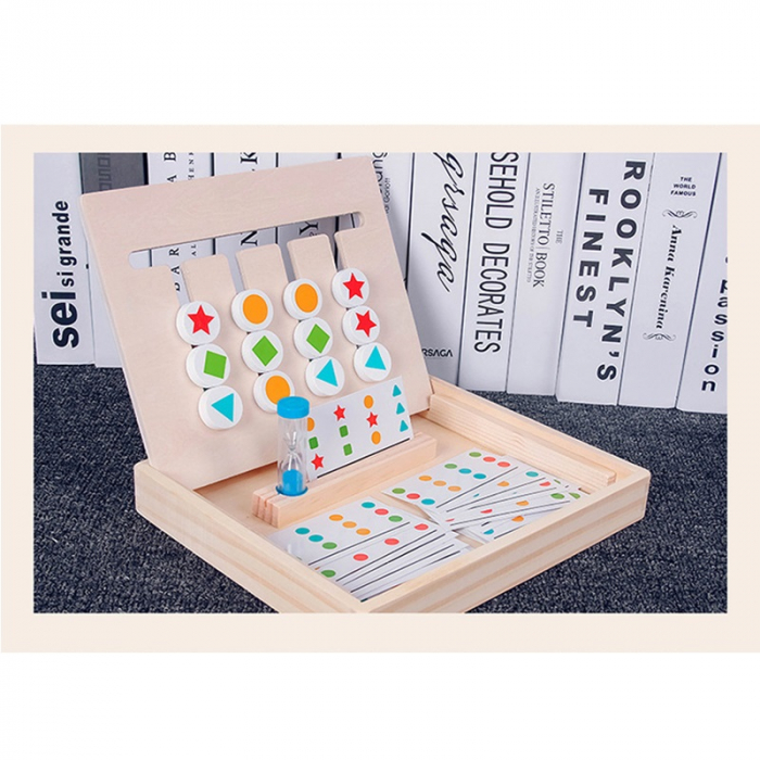 Joc Montessori - Potriveste formele culorile , joc de asociere si labirint +3 ani , multicolor [7]