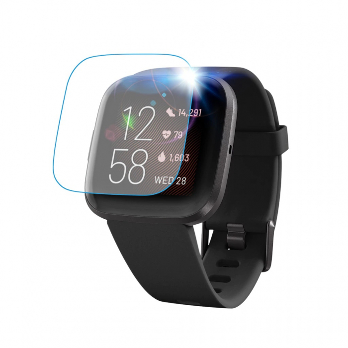 Set 3 bucati Folie de protectie TPU pentru Fitbit Versa 2, Full Screen, Transparenta [3]
