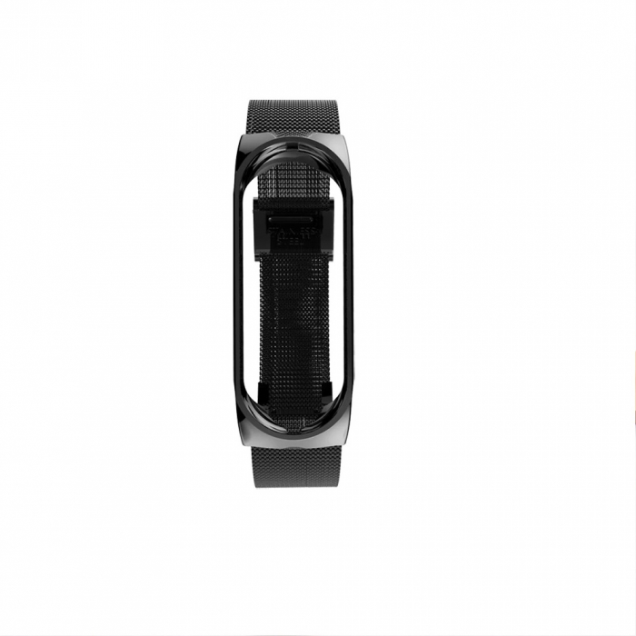 Bratara de schimb din otel inoxidabil, pentru Xiaomi Mi Band 3/4, Inchidere de ceas, Negru [2]