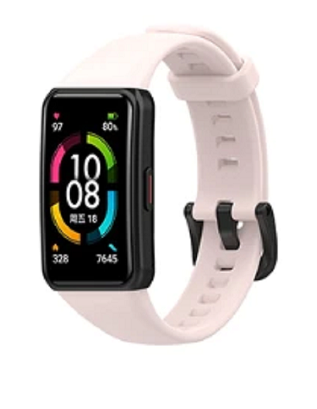 Curea silicon compatibila Huawei Band 6/ Honour Band 6 Smartwatch, Quick Release, Roz [2]