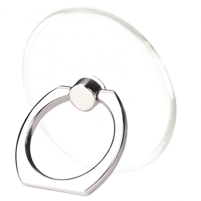 Suport Adeziv Stand universal, pentru spate telefon, tip inel ring pe deget 360 , forma de Rotund cerc , Transparent [2]