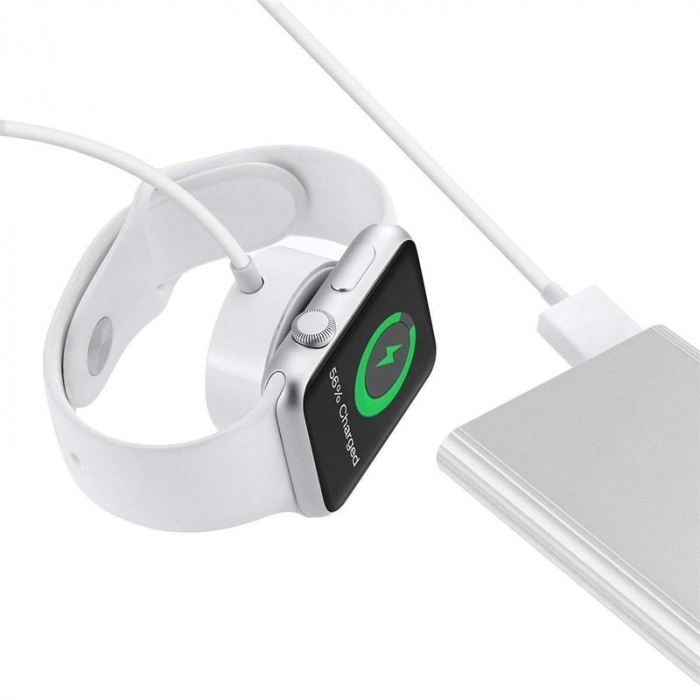 Cablu de incarcare magnetic pentru Iwatch / Apple Watch, 1 m, Alb, USB [5]