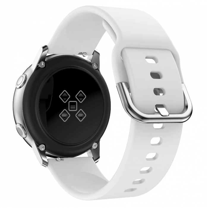 Curea Silicon compatibil Samsung Galaxy Active / Active 2 , Alb , 20 mm , Quick Release [1]