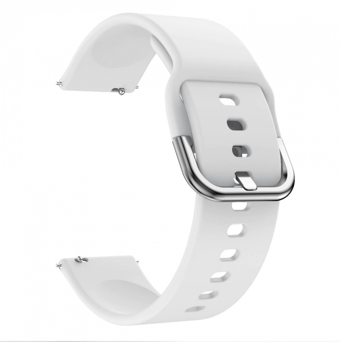 Curea Silicon compatibil Samsung Galaxy Active / Active 2 , Alb , 20 mm , Quick Release [3]