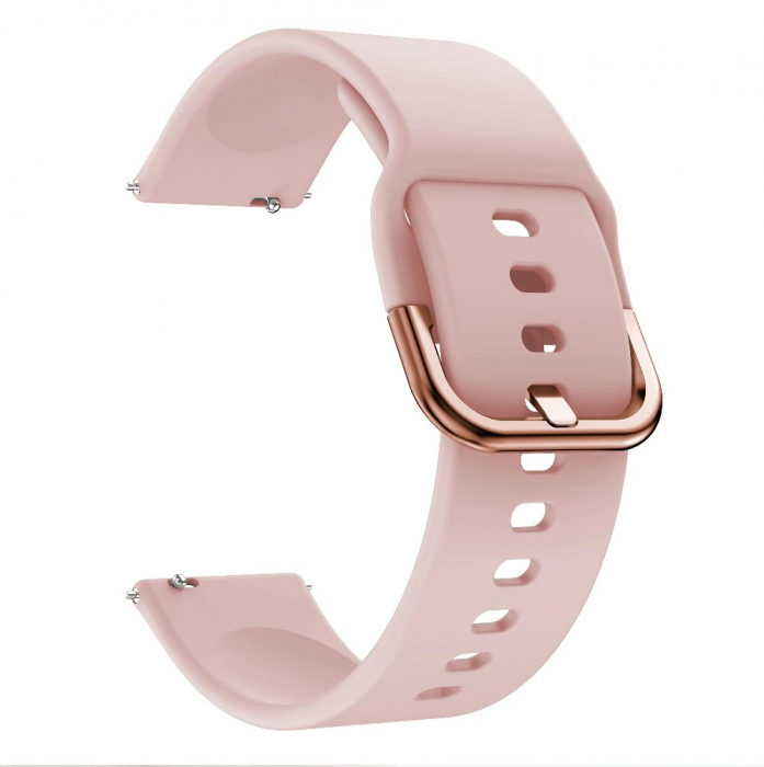 Curea silicon compatibil Samsung Galaxy Active / Active 2 , Roz Pal , 20 mm , Quick Release [3]