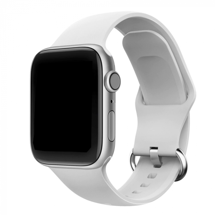 Curea cu catarama compatibil Apple Watch 1 2 3 4 5 6 , Sport, Silicon, 38mm , Alb [2]
