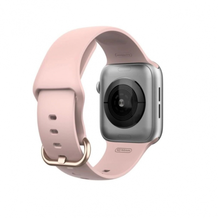 Curea cu catarama compatibil Apple Watch 1 2 3 4 5 6 , Sport, Silicon, 38mm , Roz Pal [1]