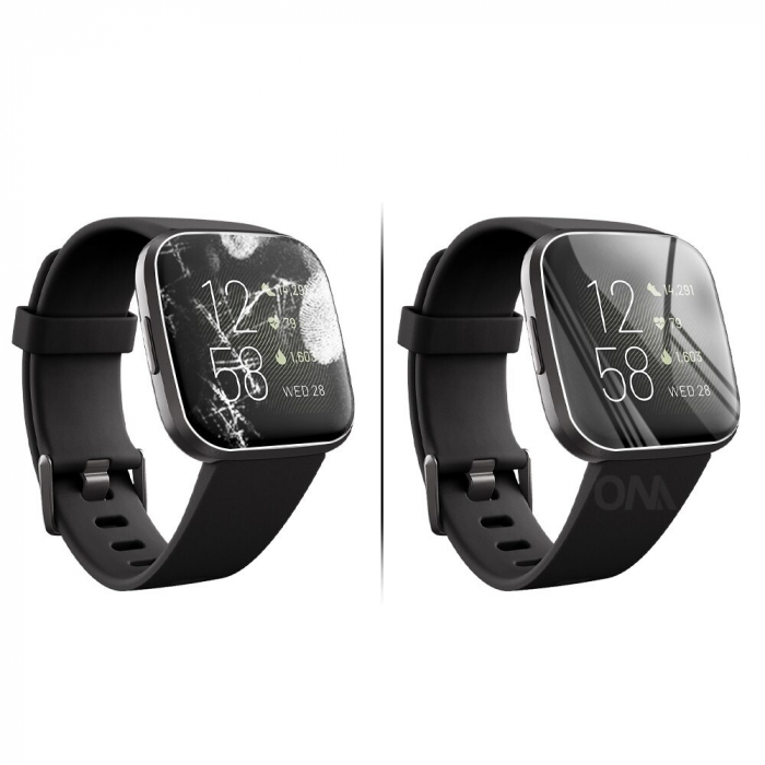 Set 3 bucati Folie de protectie sticla securizata pentru Fitbit Versa 2, Full Screen, Transparenta [2]