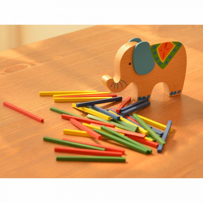 Joc Montessori elefant din lemn - blocuri de lemn de echilibrare jucarii lemn fag [3]