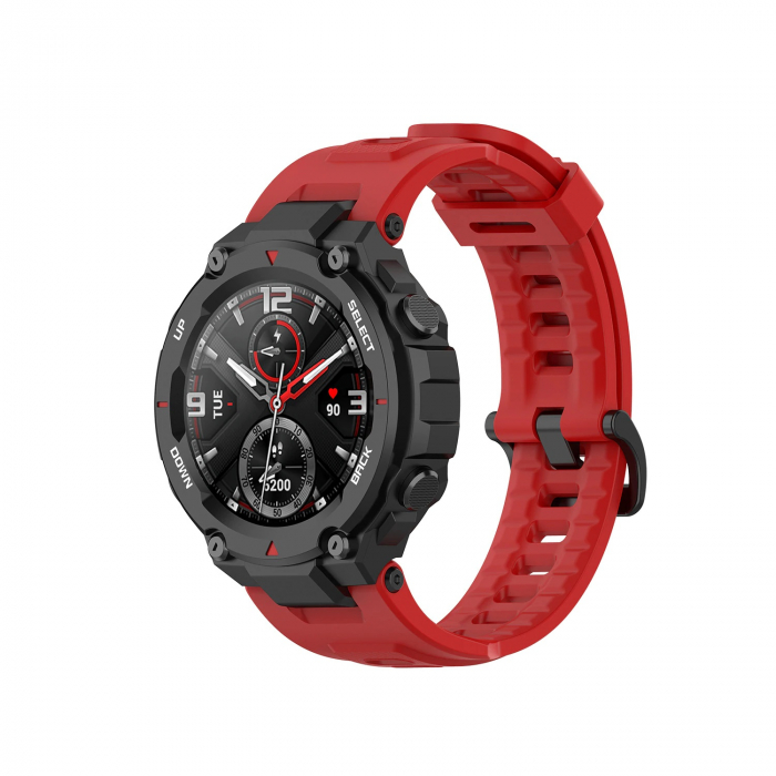 Bratara din silicon compatibil Amazfit T-REX - Rosu [3]