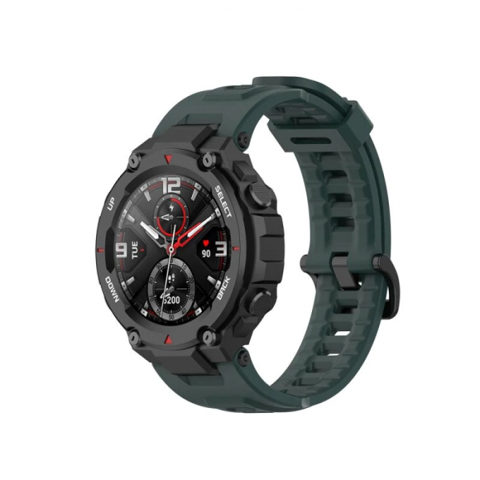 Bratara din silicon compatibil Amazfit T-REX - Olive Green [3]
