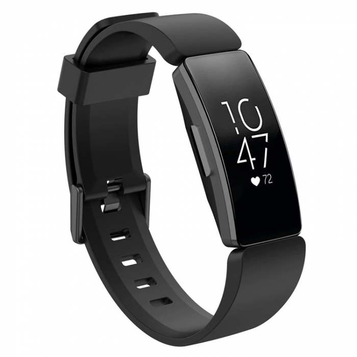 Bratara din silicon compatibil Fitbit Inspire / HR - Negru - S , Quick Release [3]