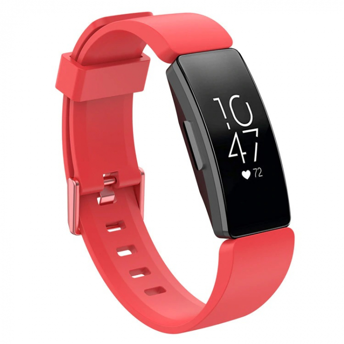 Bratara din silicon compatibil Fitbit Inspire / HR - Rosu - L , Quick Release [2]
