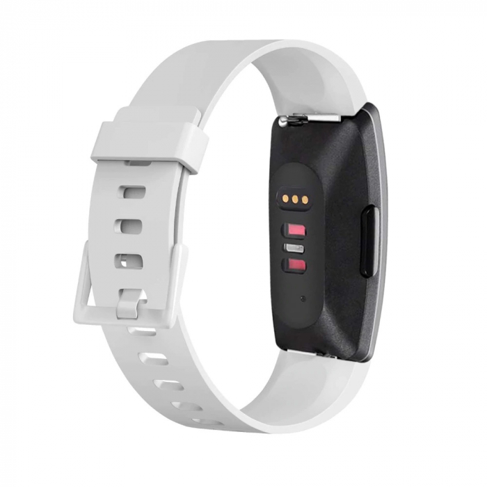 Bratara din silicon compatibil Fitbit Inspire / HR - Alb - S , Quick Release [2]