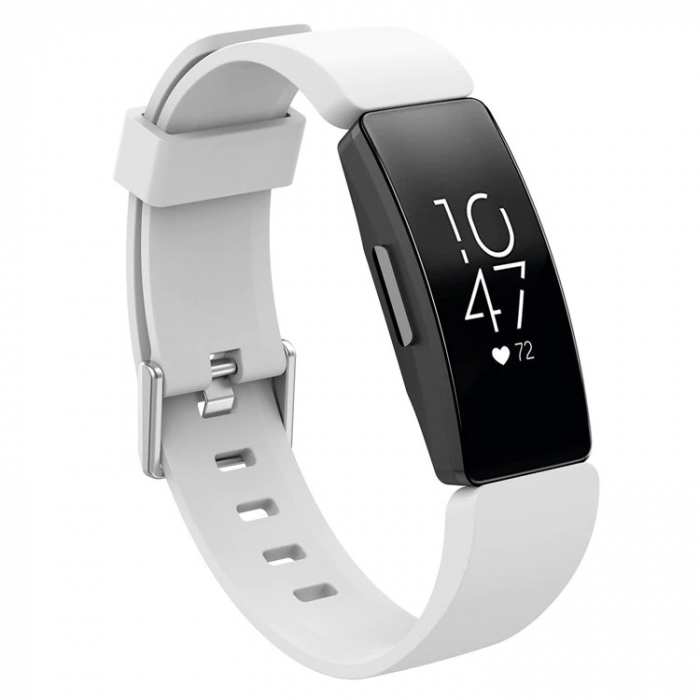 Bratara din silicon compatibil Fitbit Inspire / HR - Alb - L , Quick Release [3]