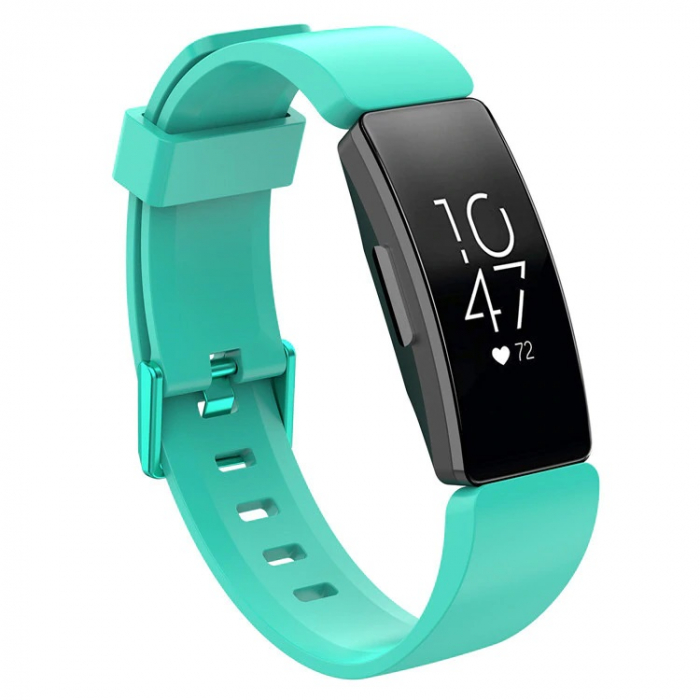 Bratara din silicon compatibil Fitbit Inspire / HR - Verde Marin - L , Quick Release [2]